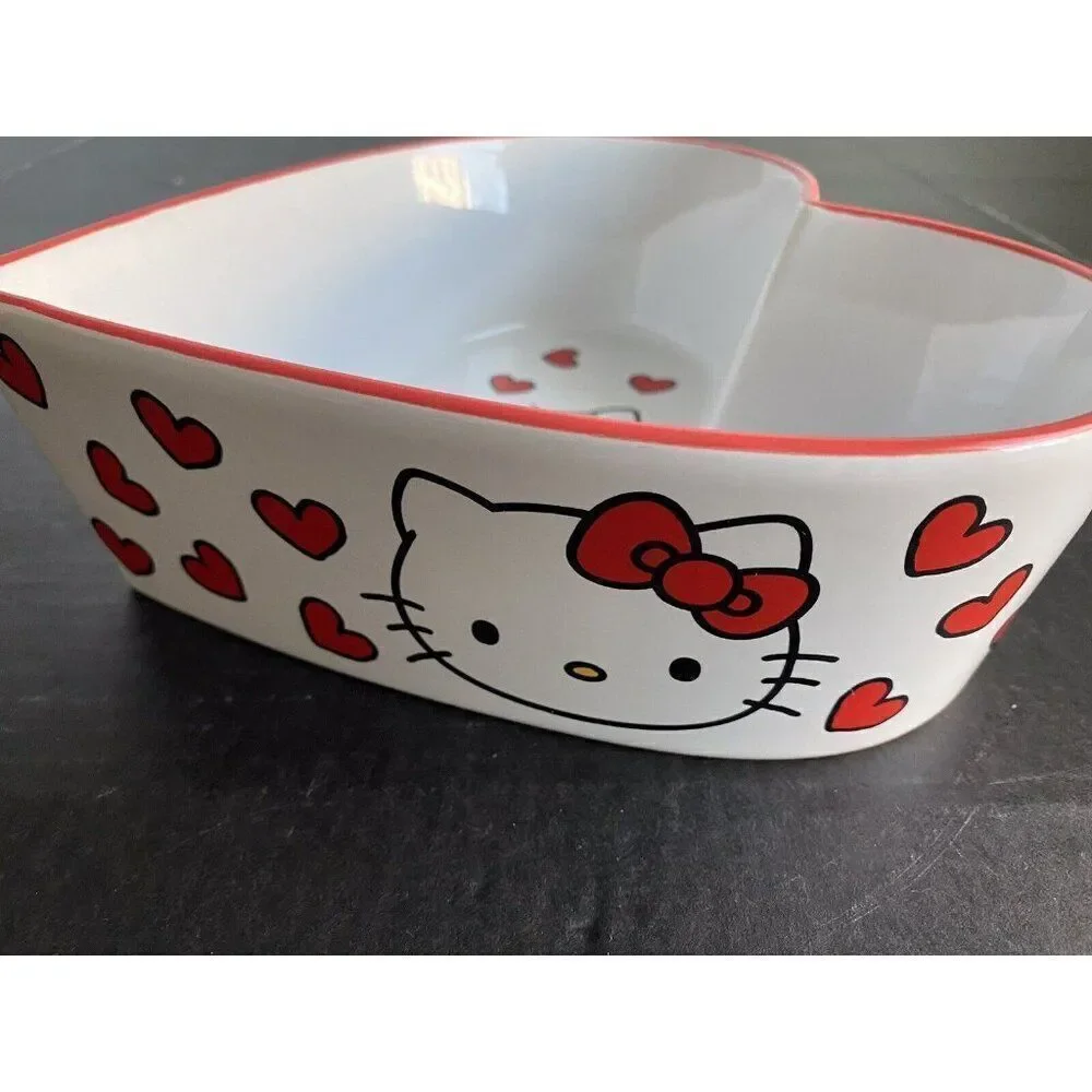 Sanrio Hello kitty Heart Shaped Ceramic Casserole Baking Dish Love Letter NEW‎